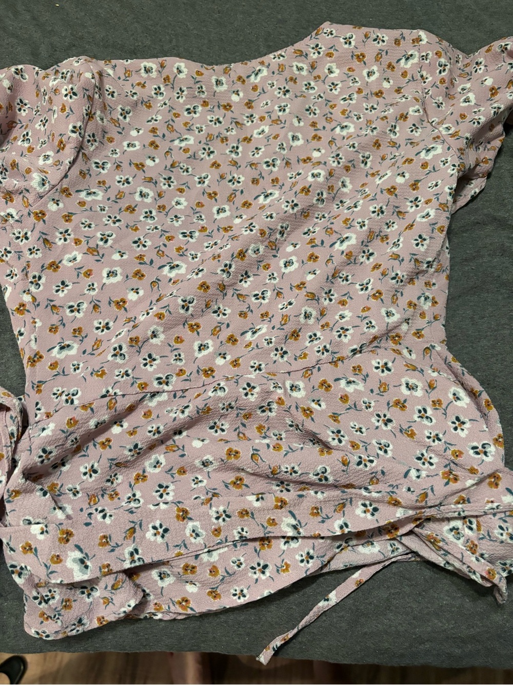 Women’s Pink Floral Wrap Top